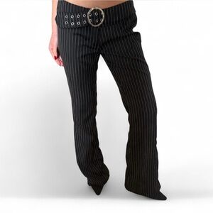 Zara Black Pinstripe Flare Pants